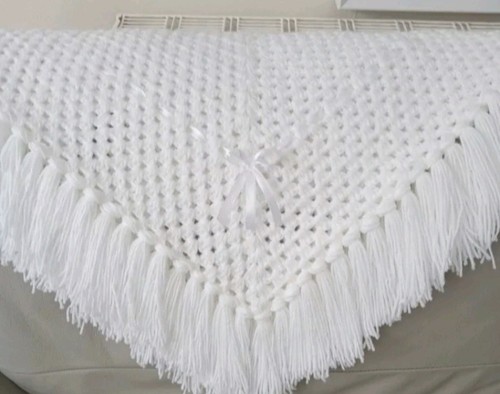 Hand crochet baby shawl new - hand, **new