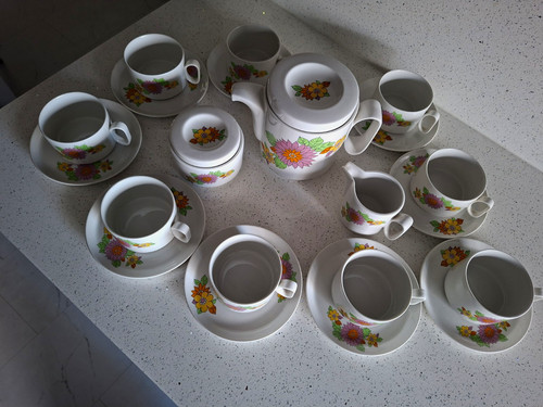 Tea coffee set retro 1970s - set,