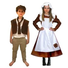 Victorian Maid Urchin World Book Day Costume Kids Poor Fancy Dress Girls Boys 