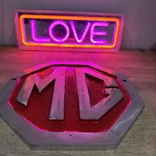 VINTAGE MG CAST ALLOY SIGN 10.5” Across MANCAVE GARAGE 1.5KG 