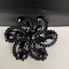 Vintage Brooch Black Enamel