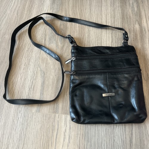 Small black faux leather - black,