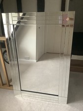 Large Rectangular Mirror, Frameless, with Triple Bevelled Edge 1.2m x 0.8m