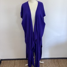 Hampstead Bazaar Sleeveless Waistcoat One Size Purple Sparkle Layer Cotton Mix