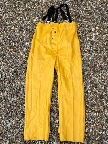 Yellow pvc oilskin bib - yellow,