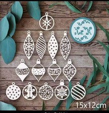 Mini Christmas Bauble Tags Metal Craft Dies. Card Making, Scrapbooking UK Seller