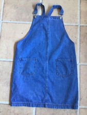 Tu Ladies Size 10 Blue Cotton Mix Denim Look Pinafore Style Dress ❤️USED