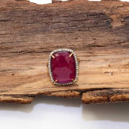 Pave diamond ruby gemstone - diamond, &