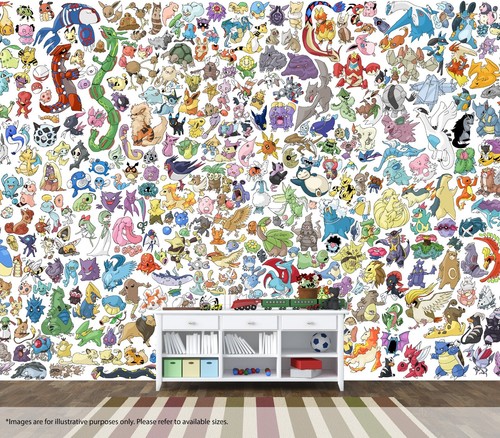 Pokemon characters wall - pokemon, mural