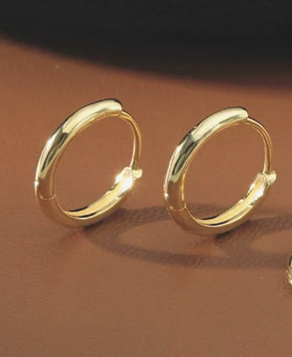Pair small thin hoop earrings - hoop,