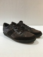 Geox Respira Trainers Mens Size 10.5 Eur45 Leather Brown Lace Up Trainers 
