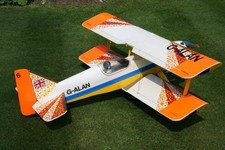 Built WOTs WOT Chris Foss kit rc biplane powered by Irvine 61 2 stroke engine