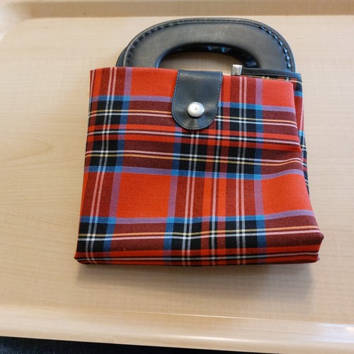 Folding tartan shopping bag - tartan,