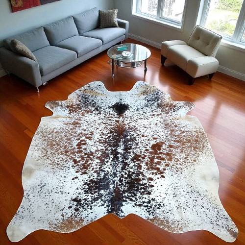 Genuine cowhide rug tricolor - cowhide,