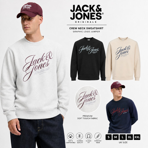 Jack jones mens crew neck - &,
