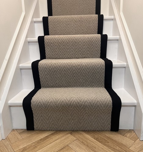 Herringbone carpet stair - herringbone,