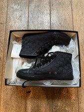 Gucci GG Canvas Black Leather