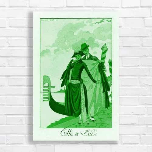 Retro couple venice green - couple,