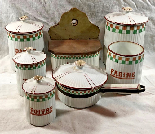 Antique french faience kitchen - antique,