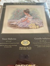 Dimensions Gold Collection Sweet Ballerina Counted Cross Stitch - partially comp