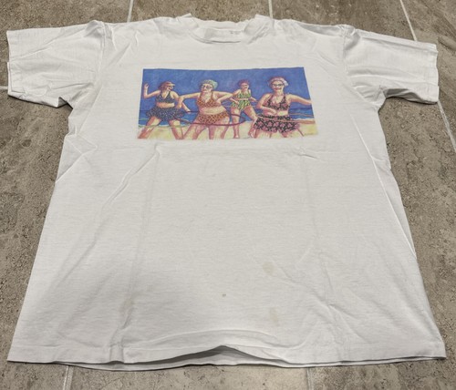 Vtg 90s single stitch beach - stitch,