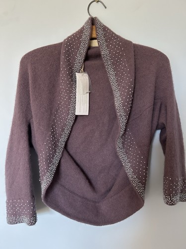 Toast beaded shrug cardigan - toast,
