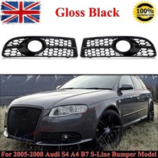 2* For 2005-2008 Audi A4 B7 S-Line Honeycomb Front Fog Light Grille Cover Black