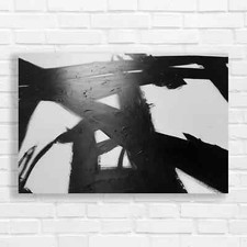 Dramatic Monochrome Abstract Black White Canvas Print Large Picture Wall Art