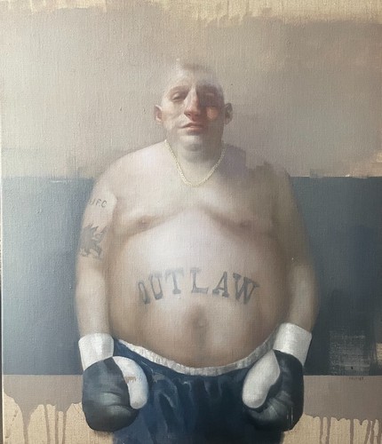 Original oil painting boxer - painting,