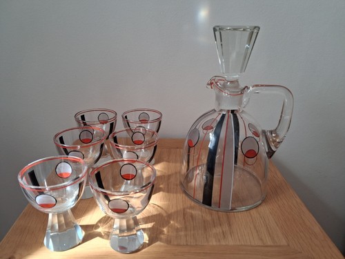Art deco liqueur decanter and - art,