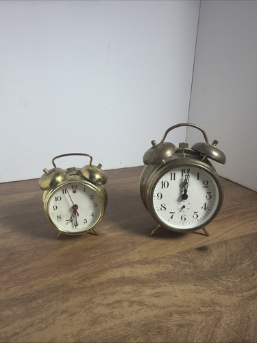 Vintage brass tone twin - vintage, twin-bell