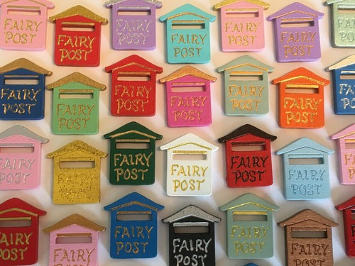 Wooden fairy post postbox - wooden,