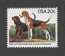 Dog Art Postage Stamp AMERICAN