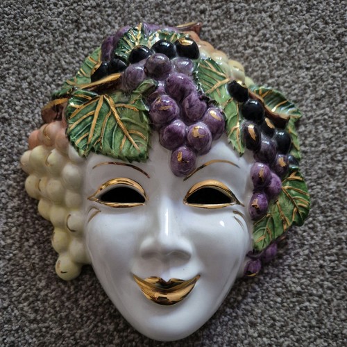 Vintage ceramic bacchus wall - ceramic,