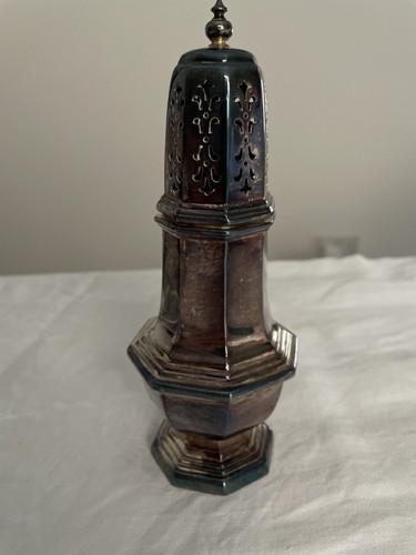 Antique silver sugar shaker - sugar,