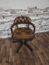 CHESTERFIELD CAPTAINS SWIVLE EXECUTIVE OFFICE CHAIR IN ANTIQUE SADDLE TAN