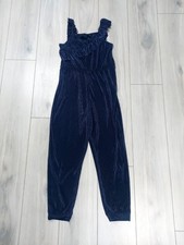 Next Jumpsuit Shimmer Girls Age 10 Blue Pleated Halter Designer Style