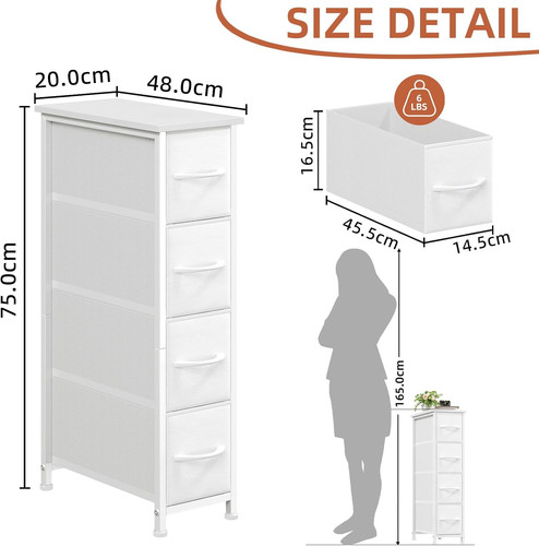 Narrow chest drawers - drawers,, 4