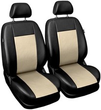 Front Cream Leatherette seat covers fit Ford KA 1+1 black/beige