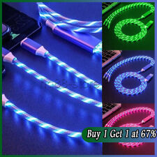 3 in 1 Charger Charging Cable USB Cord LED Light Up for iPhone Android Samsung