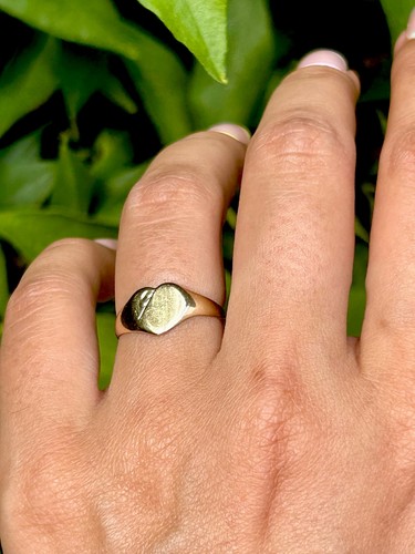Vintage 9ct yellow gold heart - vintage,