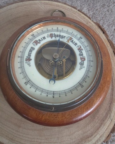 Vintage wooden wall barometer - wall,