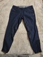 Pikeur Full Grip Seat Breeches Navy Blue EU 45 UK 14 Diamonte Detail Jodphur VGC