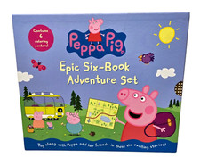 Peppa Pig Epic Six Book Adventure Set w/ Coloring Posters Kids HC 1st Printing