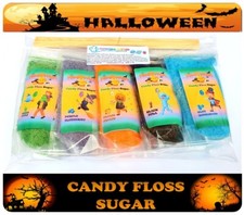 Halloween Candy Floss Sugar Exclusive Set of 5 Bags x 200g (7oz) + 10 Sticks