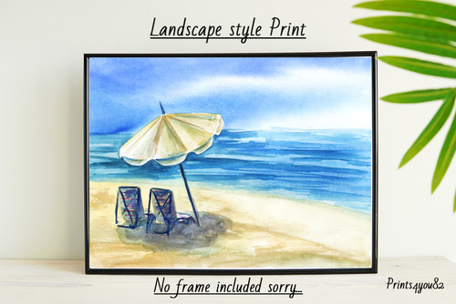 Beach seaside print - beach, poster