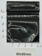100 x BLACK Plastic Bags 50X50mm Baggies Grip Self Seal Resealable Zip Lock NEW