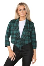 LADIES CROPPED STYLE WATERFALL BLAZER JACKET WOMAN COAT TOP  PLUS SIZE UK 8-26