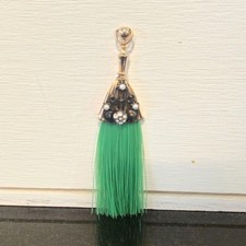 Vintage Hat Brush Gold Tone Rhinestone Faux Pearls Antique Vanity accessories