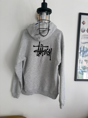 Stussy grey hooded pullover - grey,